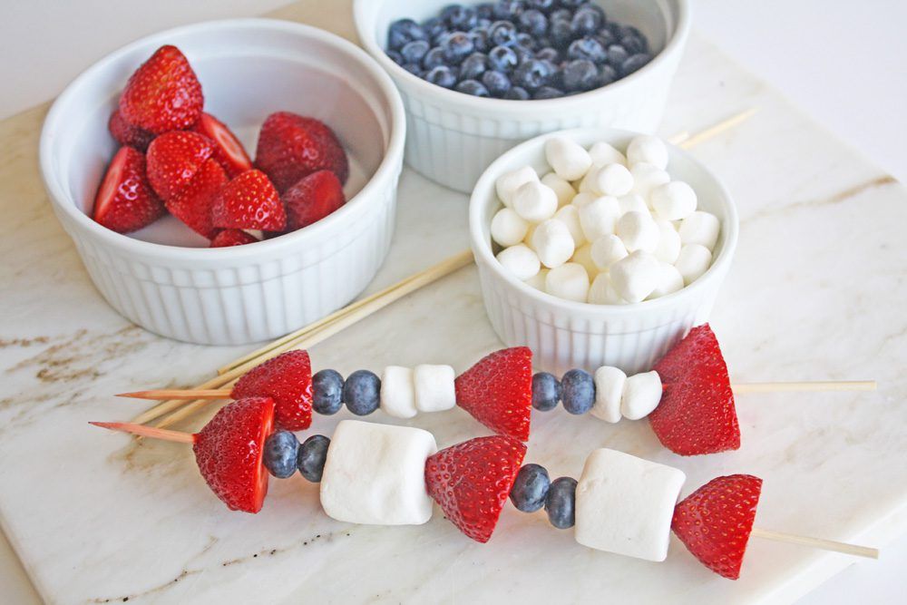 Patriotic Fruit Kabobs