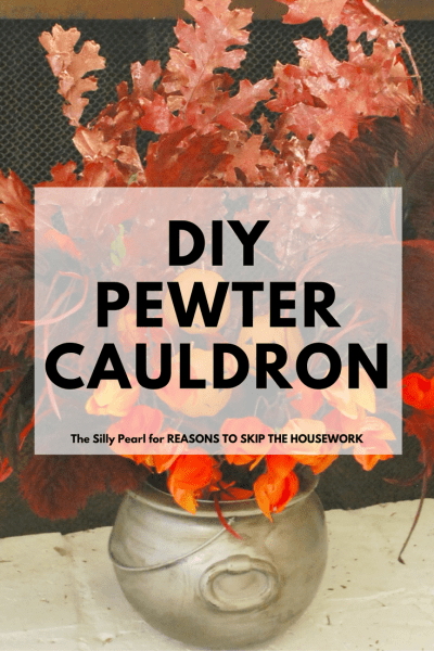 Cauldron Centerpiece that's simple to make and a spooky centerpiece for any gathering!