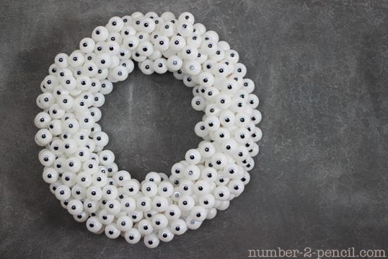 Googly Eye Wreath that will spook the neighbors AND the rest of the family!