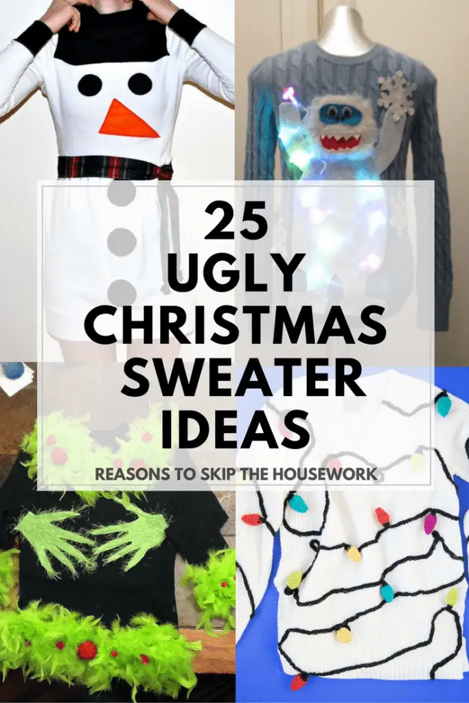 Ugly Christmas Sweater Ideas: If you are attending an ugly Christmas sweater party this year, we have got you covered! Here are 25 Ugly Christmas Sweater Ideas for you to use as inspiration.