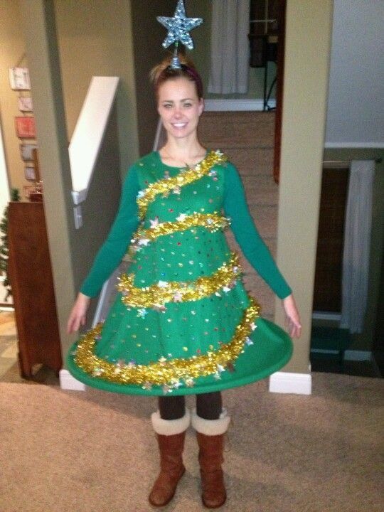Tree Dress: If you are attending an ugly Christmas sweater party this year, we have got you covered! Here are 25 Ugly Christmas Sweater Ideas for you to use as inspiration.