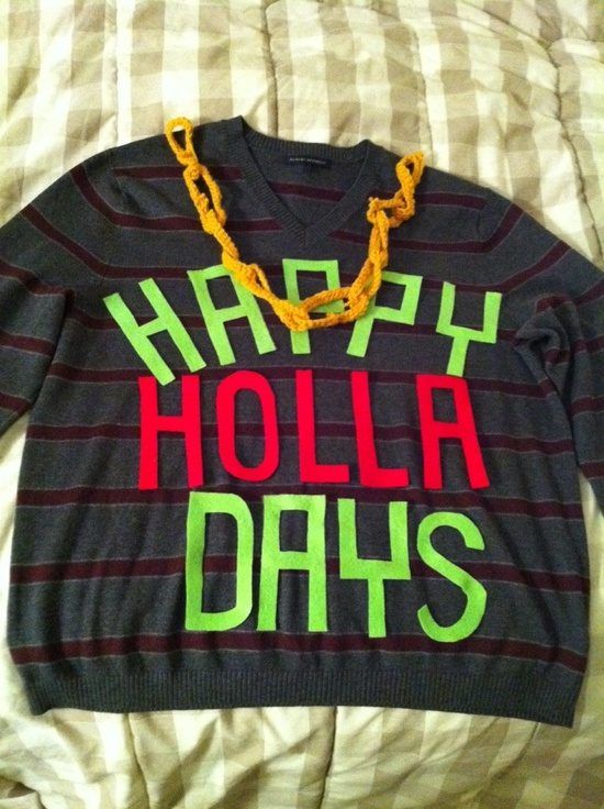 Holla Days Sweater: If you are attending an ugly Christmas sweater party this year, we have got you covered! Here are 25 Ugly Christmas Sweater Ideas for you to use as inspiration.