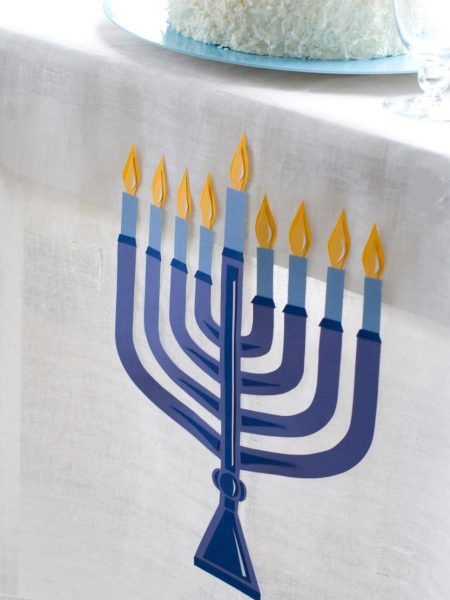 Menorah Tablecloth: Make your own Hanukkah crafts or get the whole family involved with one of these 10 Hanukkah Crafts
