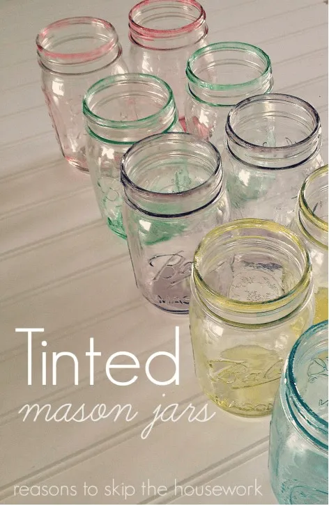 Tinted Mason Jars: The holidays are here and there are so many different gift and decor ideas to bring lots of cheer! There are so many Mason Jar Crafts to make this holiday!