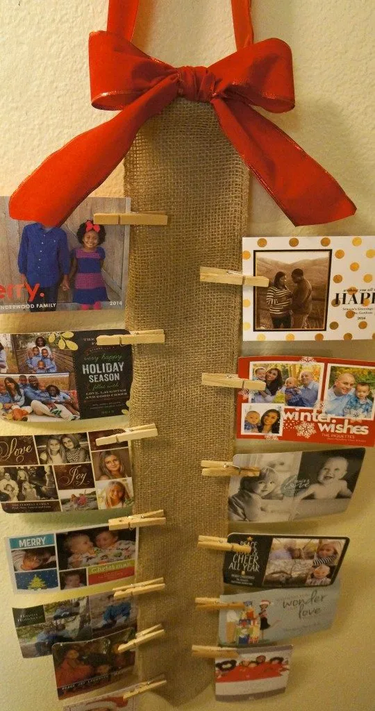 holiday burlap-card-holder