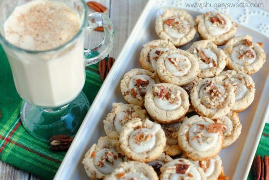 Eggnog Cookies: Eggnog is a favorite seasonal drink, but there are so many ways to bake with eggnog! 