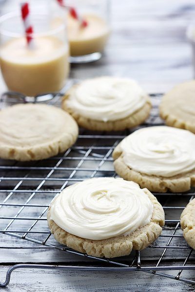 Eggnog Sugar Cookies: Eggnog is a favorite seasonal drink, but there are so many ways to to get creative baking with eggnog! 