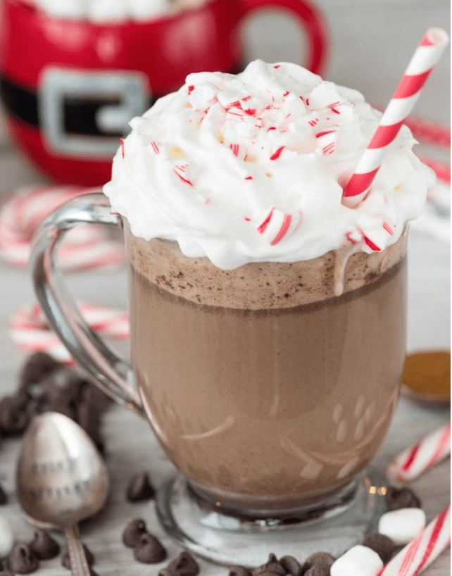 Slow Cooker Mocha: Pumpkin flavors may dominate Fall, but Peppermint rules the holiday world! Here are 10 Peppermint Drinks that are sure to warm you up and get you in the Christmas spirit!