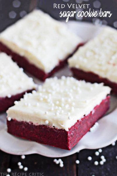 red velvet sugar cookie bars