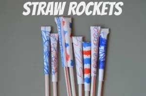 Fourth of July Crafts for Kids: Rocket Straws