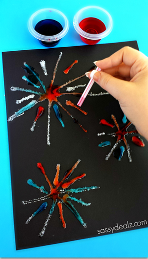 Fourth of July Crafts for Kids: Salt Fireworks