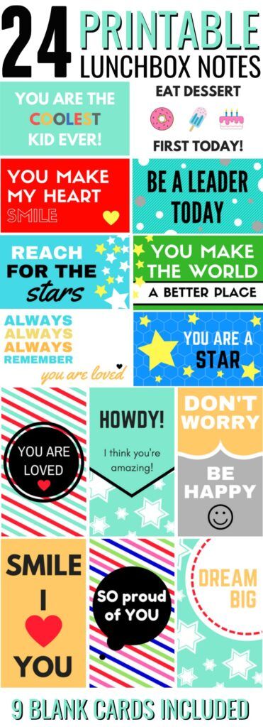 Printable Lunchbox Notes are the added touch of love all lunches need! Grab the free printable set now!