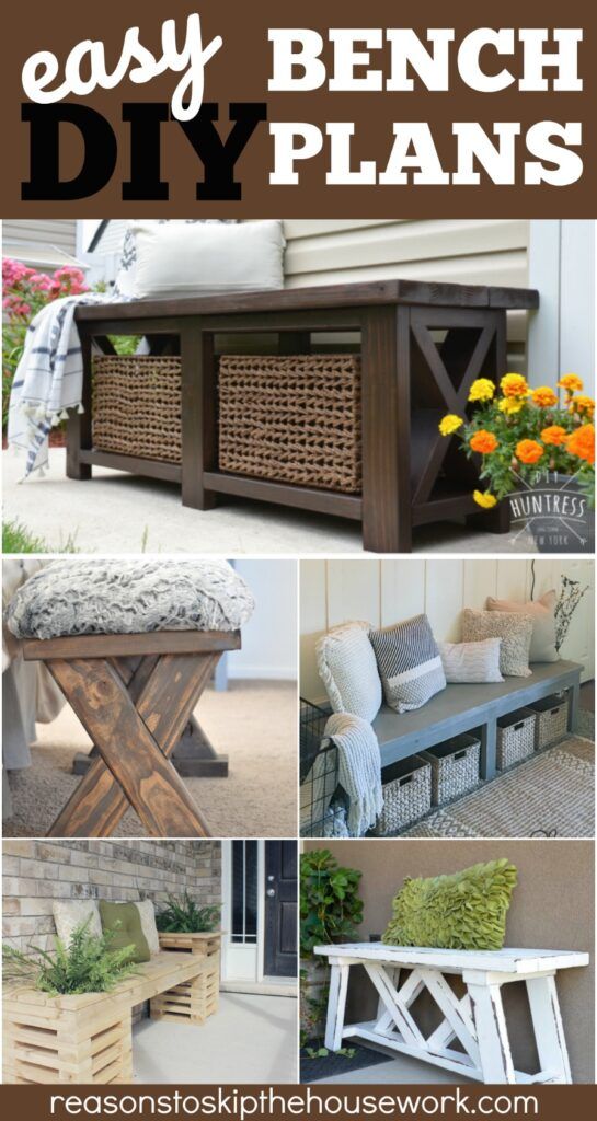 DIY Benches that are simple to make, are less expensive than brand name pieces, and make a big statement in any room