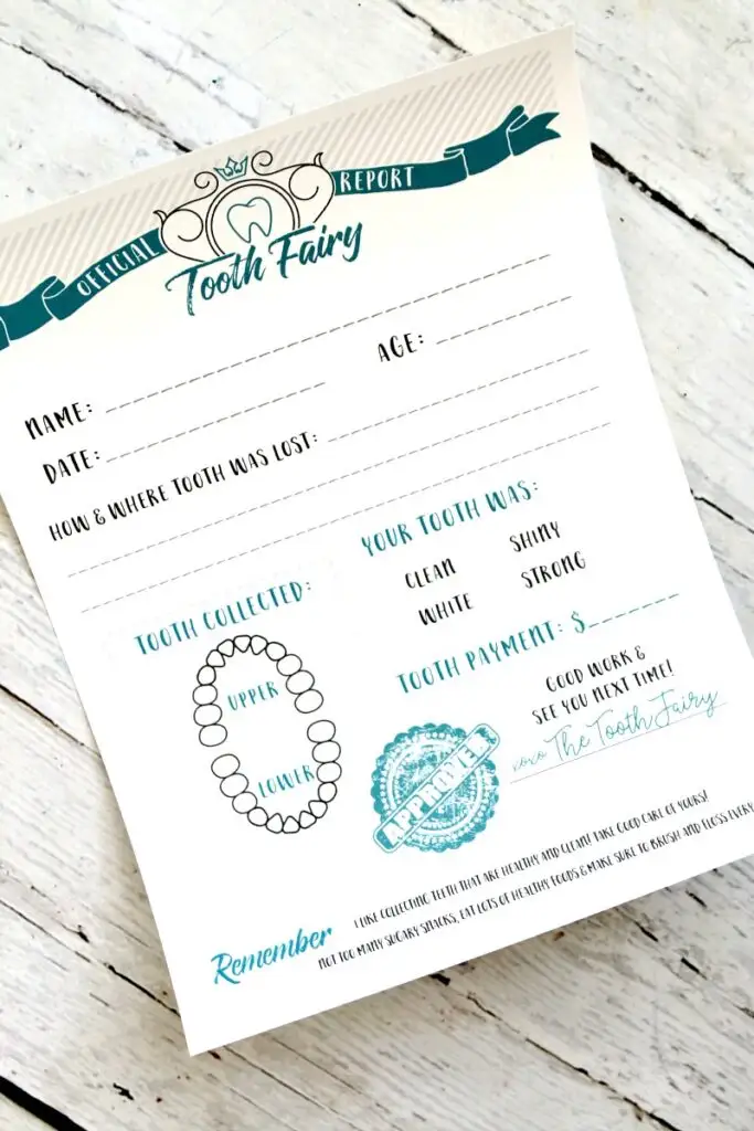 Tooth Fairy Printable Certificate