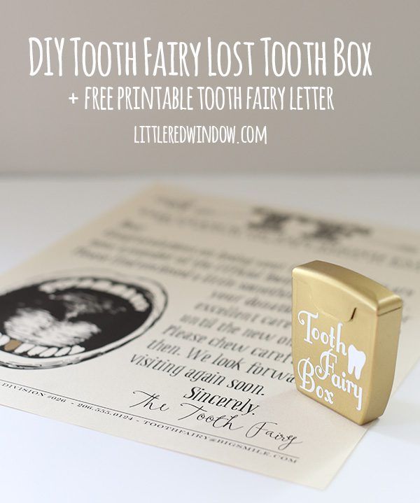 DIY Tooth Fairy Lost Tooth Box and Printable Letter