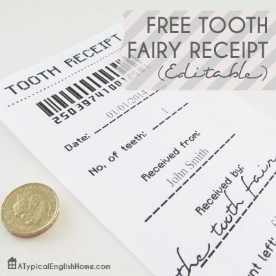 Free Tooth Fairy Receipt Template (Editable)