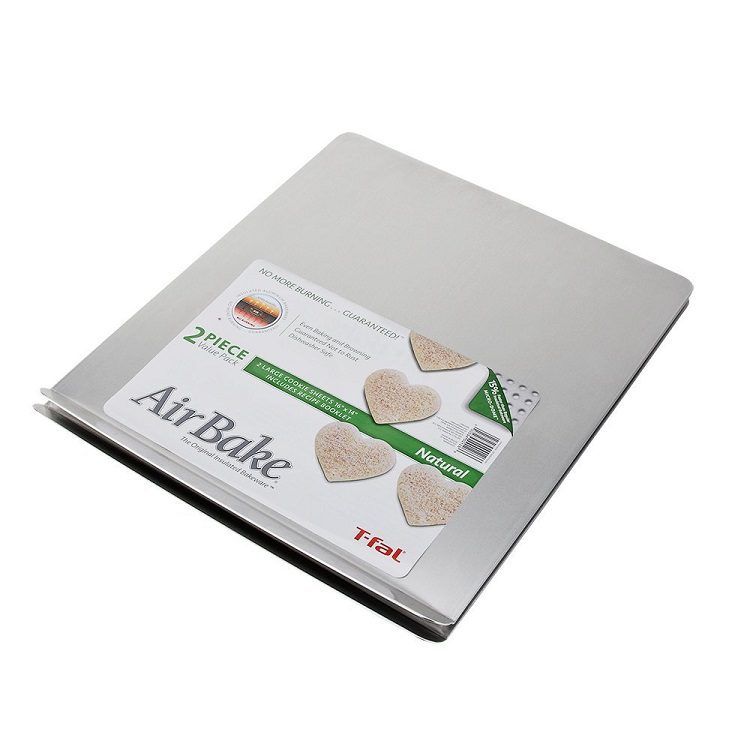 AirBake Natural 2 Pack Cookie Sheet Set - top baking sheet