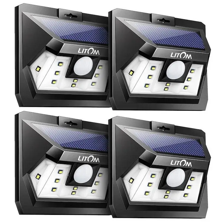 LITOM UPGRADED SOLAR LIGHTS OUTDOOR 10 LED - top solar garden lights