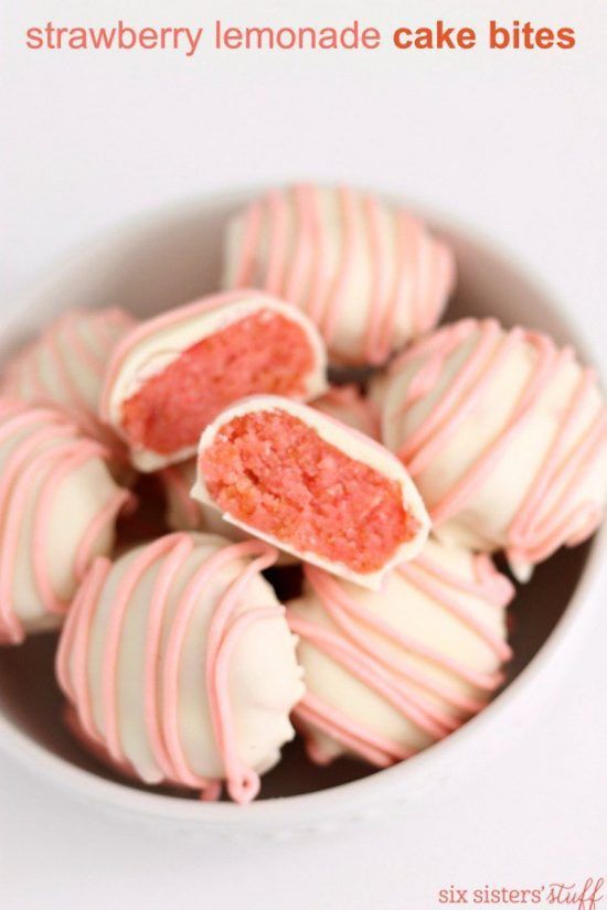 Strawberry-Lemonade-Cake-Bites-Six-Sisters