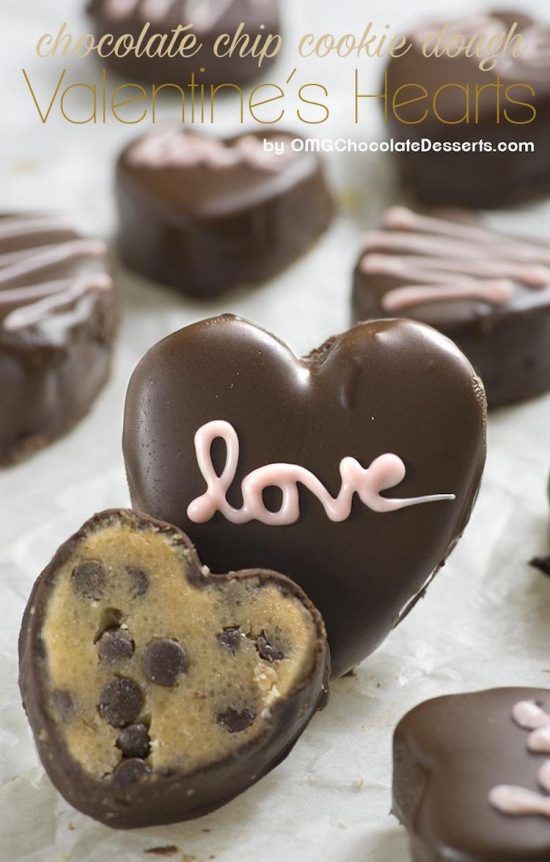 cookie dough valentines hearts