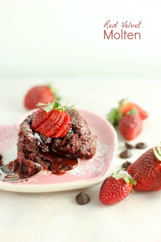 red velvet molten lava cake