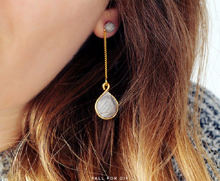 Geo Drop Earrings for Faux Labradorite Lovers: DIY Clay Jewelry