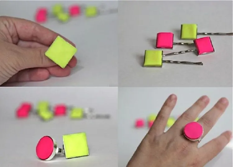 DIY Neon Clay Rings Straight From the 80s: DIY Clay Jewelry