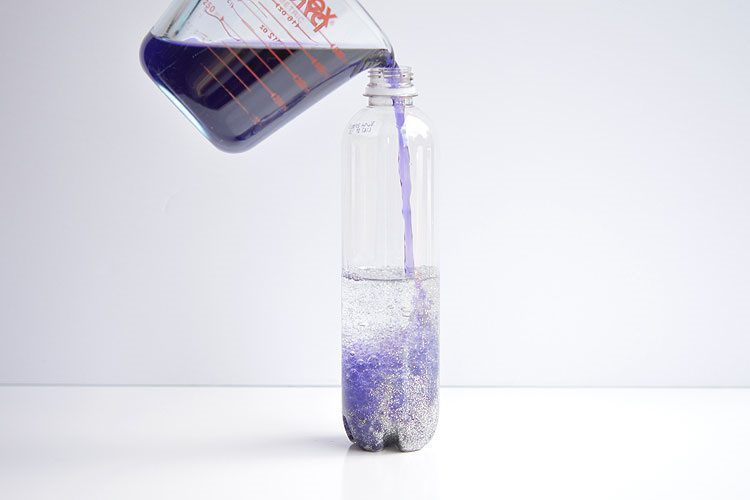 Galaxy Liquid in a plastic bottle