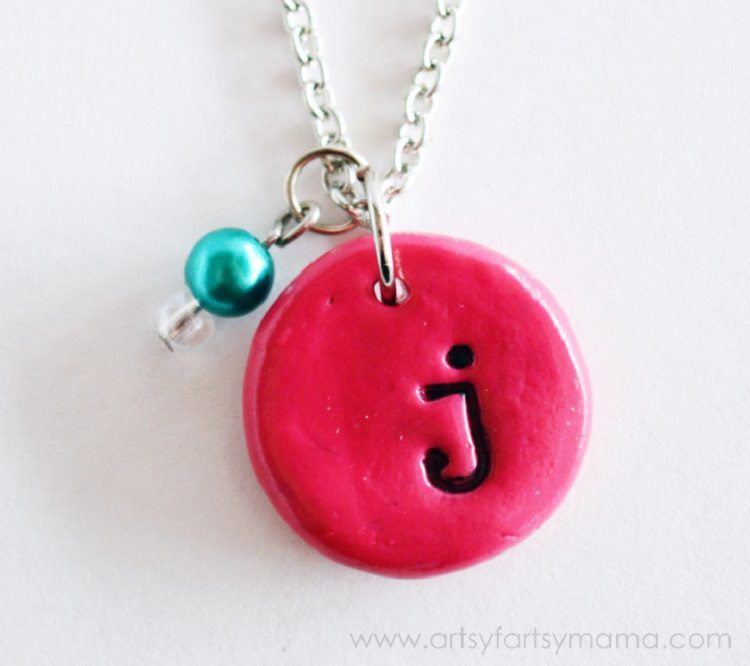 Say It with a Monogram Clay Pendant: DIY Clay Jewelry