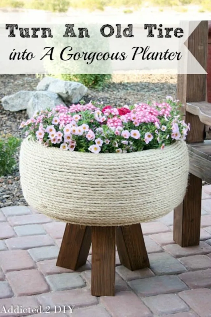 Gorgeous Retired Tire Planter