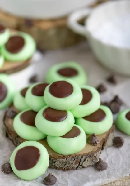 Chocolate Mint Cream Cheese Buttons