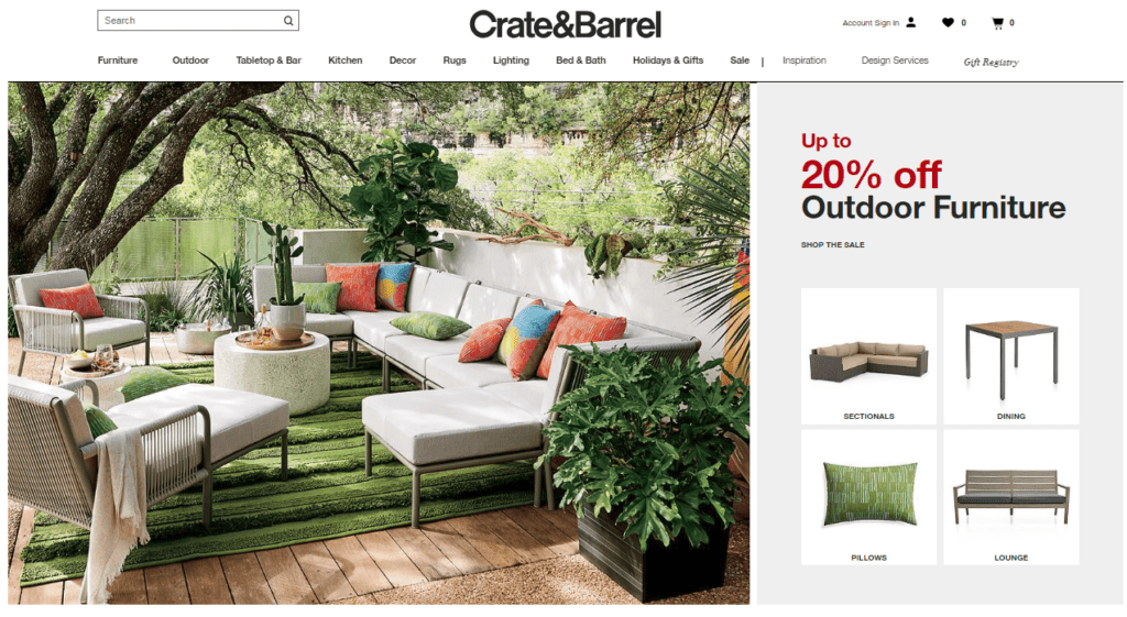 crate and barrel website