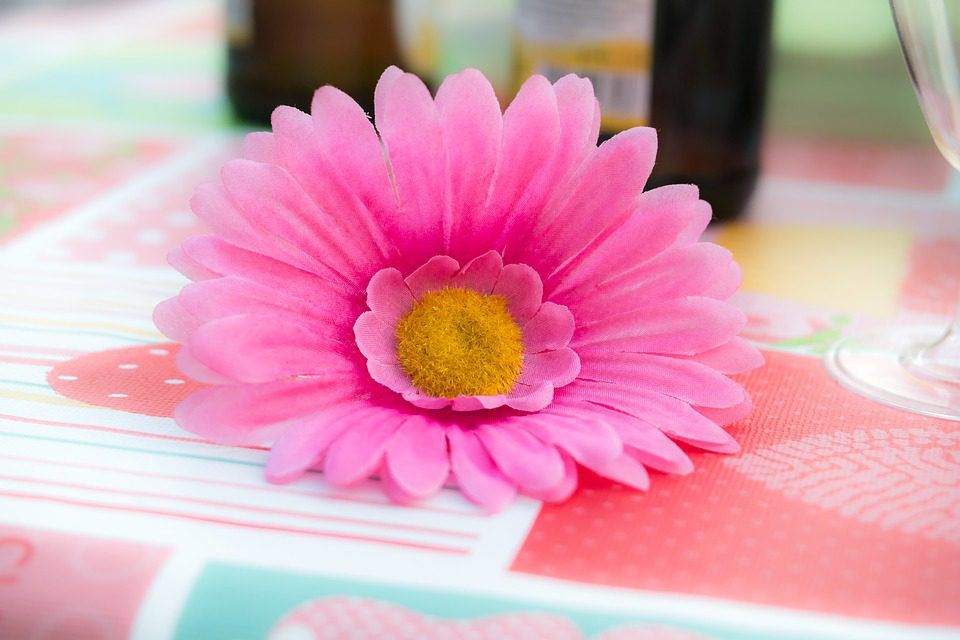 cut plastic flower