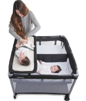 joovy playard changing diaper section - one of the best pack and play for twins