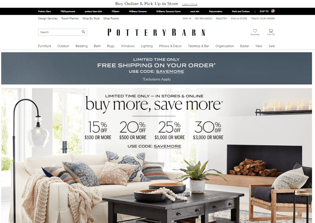 potterybarn website