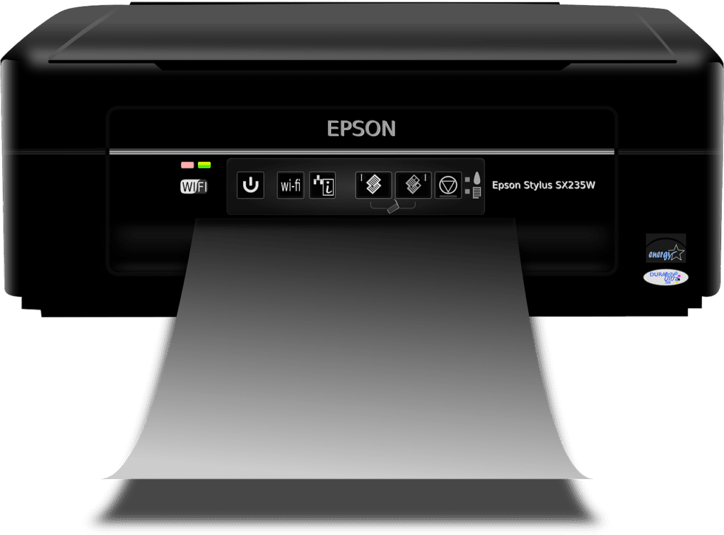 front view epson black printer