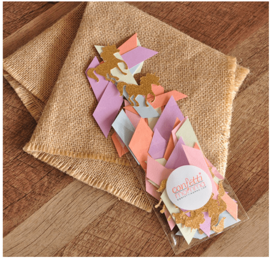 unicorn birthday party ideas: confetti