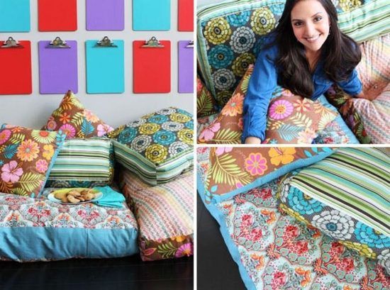  How to Create Your Own Colorful Jumbo Floor Pillows | Brit + Co