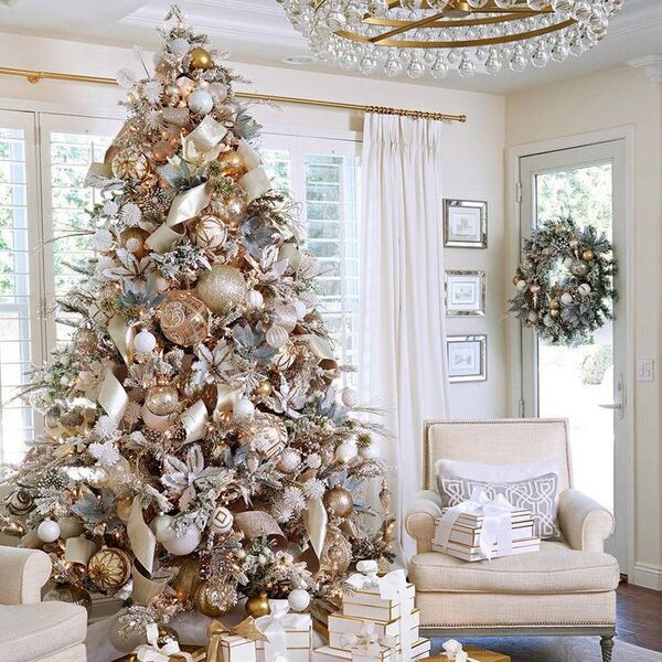 Christmas tree - in a living room