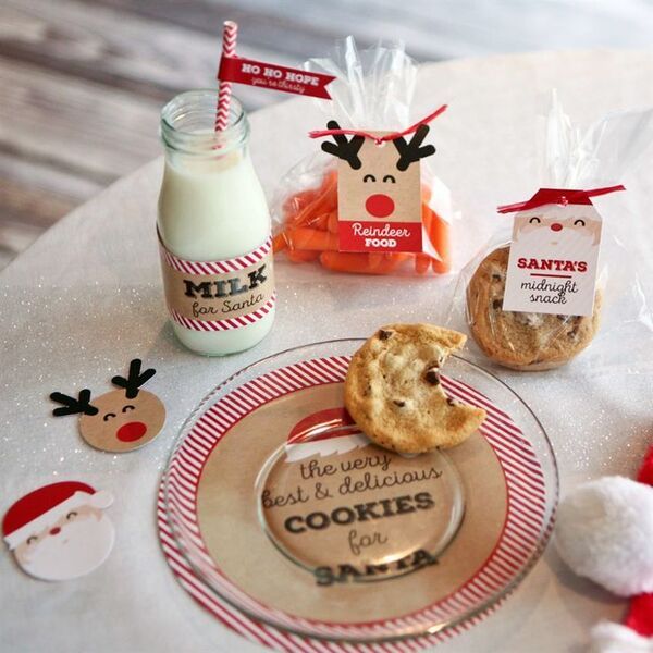 Cookies with Milk - Santa sticker in the table