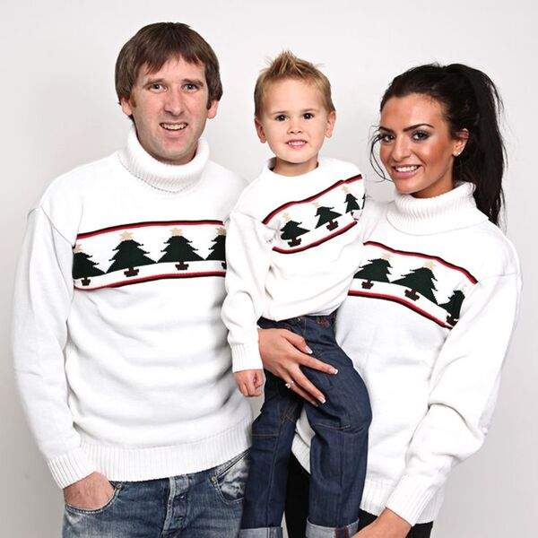 Sweaters - family in a white christmas sweaters