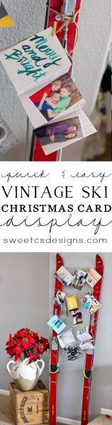 Vintage Ski Card Display