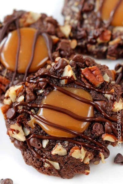 Triple Chocolate Turtle Cookies