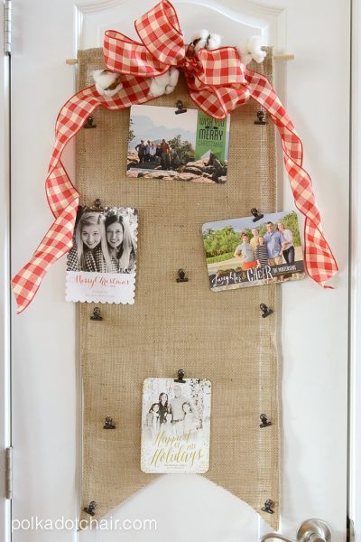 Burlap and Ribbon Card Holder