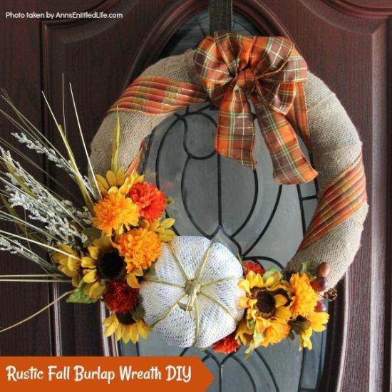 Rustic Fall Burlap Wreath DIY