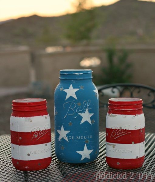 Patriotic Mason Jar Lanterns