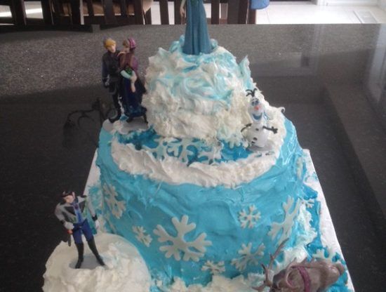 Blue and White Homemade Frozen Cake