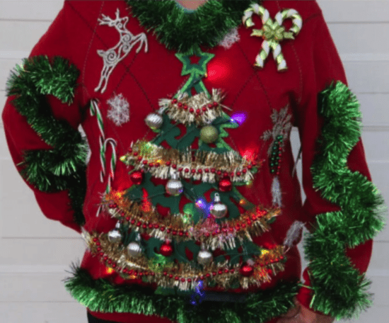 Christmas Xmas HoHoHo Sexy Funny Party Sweater LIGHTS Up