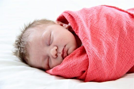 Picture of a swaddled baby.