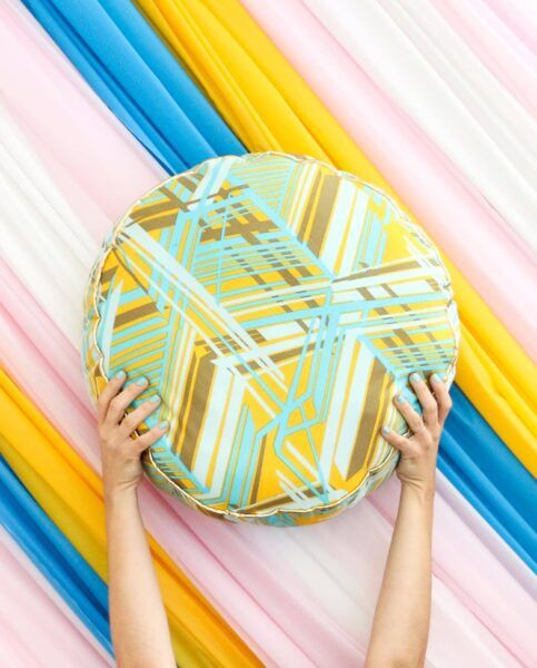 DIY large colorful round pillow